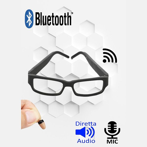 Occhiali con microauricolare spy discreti