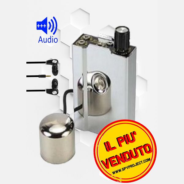 Microfono da muro con cuffia per ascolto audio discreto
