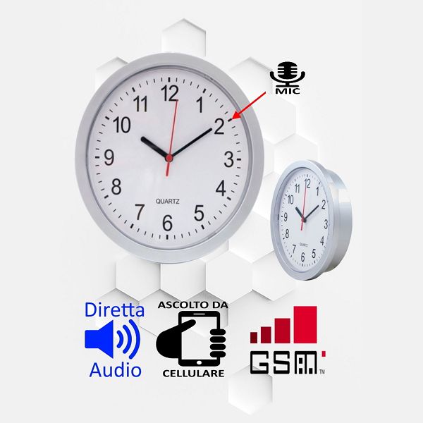 Microspia nascosta orologio da parete con audio