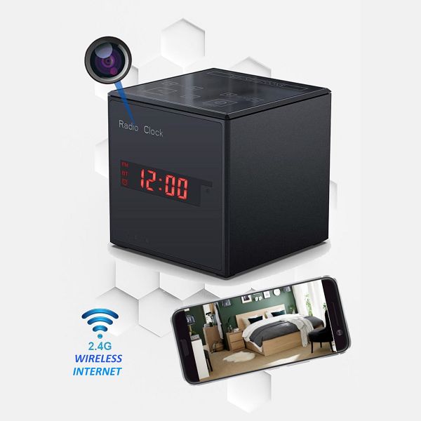 Microcamera spia WI FI nascosta in una radio funzionante